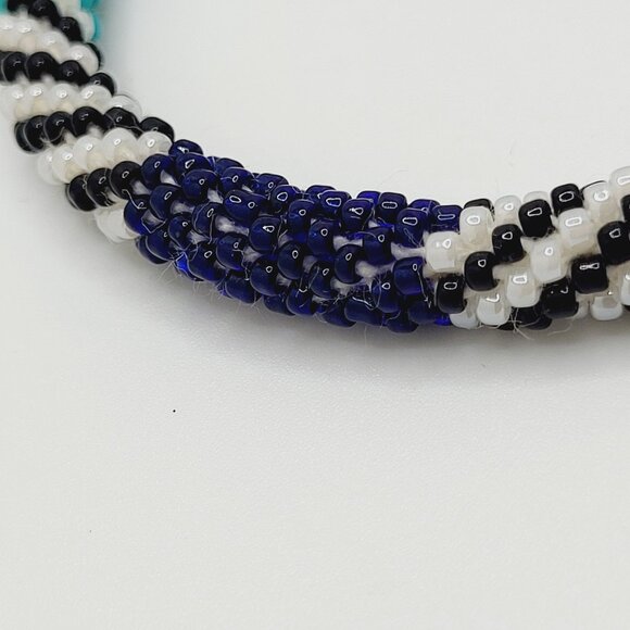 Multi color Seed Bead Roll on Bangle Bracelet roll over hand 7" - Picture 3 of 5